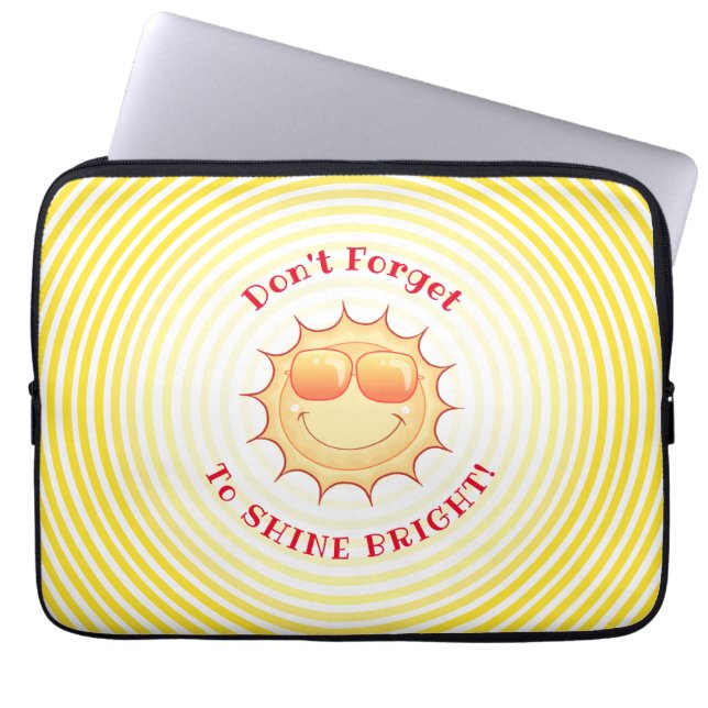 Heldere glimlende zon laptop sleeve (Voorkant)
