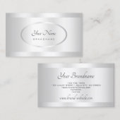 Heldere Glinsterende Zilveren Ovaal Details Decora Visitekaartje (Voorkant / Achterkant)