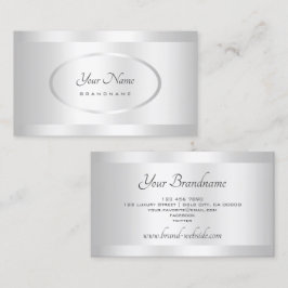 Heldere Glinsterende Zilveren Ovaal Details Decora Visitekaartje