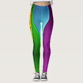 Heldere golven kleuren, aangepaste Leggings voor v (Voorkant)