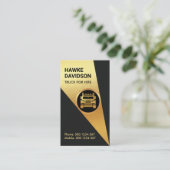 Heldere gouden schijnwerpers op semi-vrachtwagen visitekaartje (Staand voorkant)