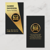 Heldere gouden schijnwerpers op semi-vrachtwagen visitekaartje (Voorkant / Achterkant)