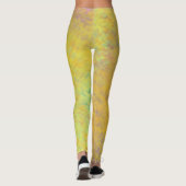 Heldere goudgele gemarmerde kunstpatroon leggings (Achterkant)