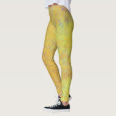Heldere goudgele gemarmerde kunstpatroon leggings (Links)