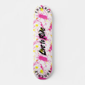 Heldere graffiti met zwart motto 'Live to Ride' Persoonlijk Skateboard (Voorkant)