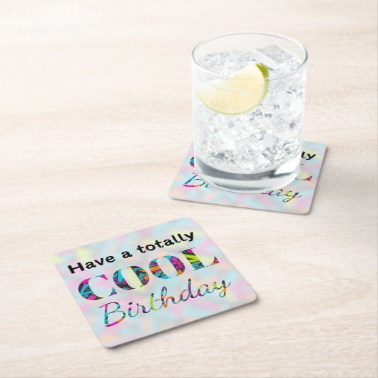 Heldere Graffiti Neon Effect Helemaal Cool Verjaar Kartonnen Onderzetters (Insitu)