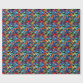 Heldere graffiti, stedelijke grafische vormgeving. cadeaupapier (Vlak)