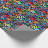 Heldere graffiti, stedelijke grafische vormgeving. cadeaupapier (Hoek)