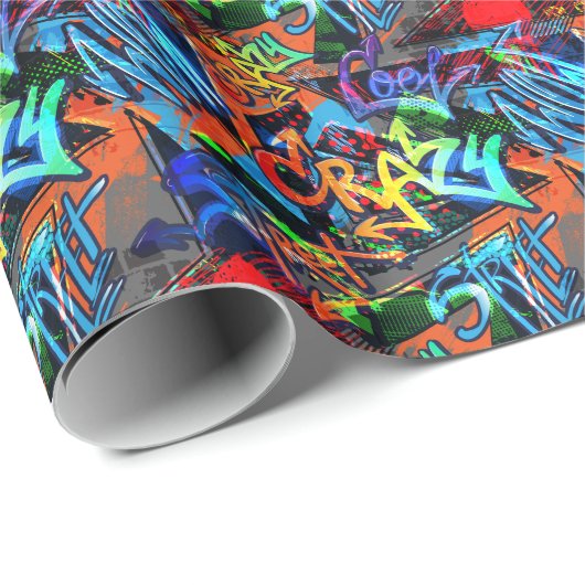 Heldere graffiti, stedelijke grafische vormgeving. cadeaupapier (Rol Hoek)