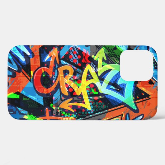 Heldere graffiti, stedelijke grafische vormgeving. Case-Mate iPhone case (Achterkant (horizontaal))