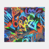Heldere graffiti, stedelijke grafische vormgeving. fleece deken (Voorkant (Horizontaal))