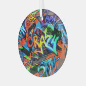 Heldere graffiti, stedelijke grafische vormgeving. glas ornament (Voorkant links)