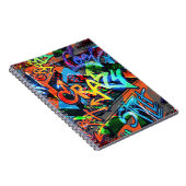 Heldere graffiti, stedelijke grafische vormgeving. notitieboek (Rechterzijde)