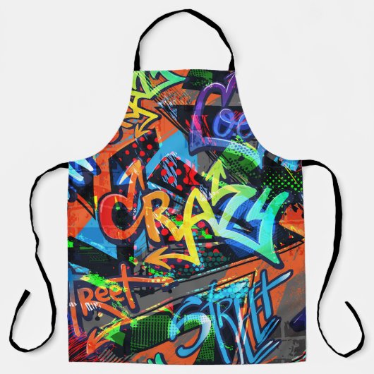 Heldere graffiti, stedelijke grafische vormgeving. schort (Voorkant)