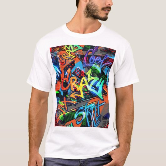 Heldere graffiti, stedelijke grafische vormgeving. t-shirt (Voorkant)