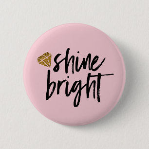Heldere grafische vormgeving met Gold Diamond Ronde Button 5,7 Cm
