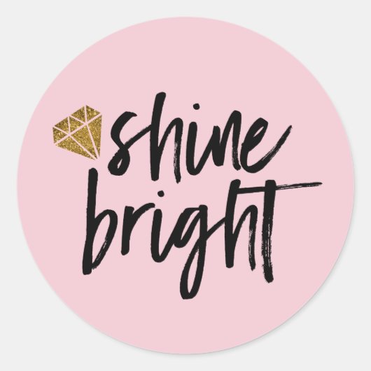 Heldere grafische vormgeving met Gold Diamond Ronde Sticker (Voorkant)