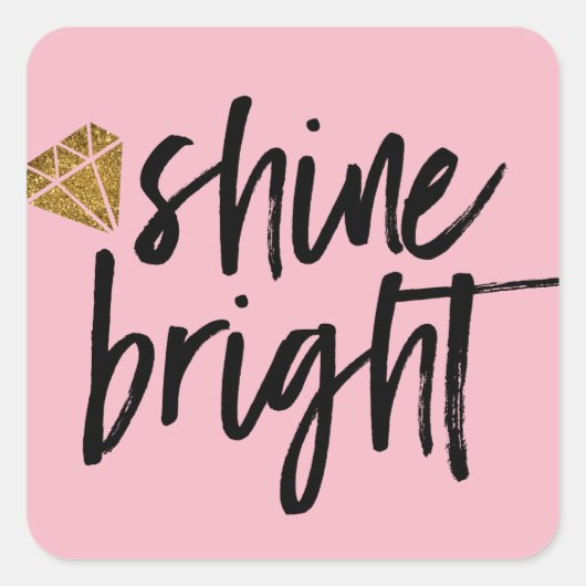 Heldere grafische vormgeving met Gold Diamond Vierkante Sticker (Voorkant)