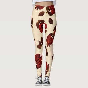 Heldere granaten: handgemaakt herhalend patroon. leggings