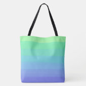 Heldere greens en blues gradiënt tote bag (Achterkant)