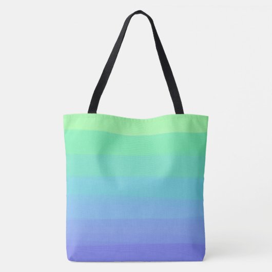 Heldere greens en blues gradiënt tote bag (Achterkant)