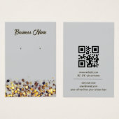 Heldere grijs gouden QR-code oorbellen displaykaar Visitekaartje (Voorkant /achterkant)