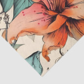 Heldere grillige bloemige Vintage geïnspireerd Tissuepapier (Detail)