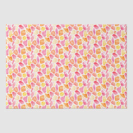 Heldere grillige Giraffe Print Roze Sinaasappel Ge Tissuepapier