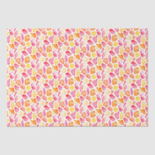 Heldere grillige Giraffe Print Roze Sinaasappel Ge Tissuepapier