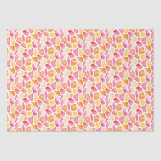 Heldere grillige Giraffe Print Roze Sinaasappel Ge Tissuepapier (Voorkant)