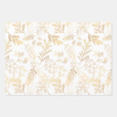 Heldere & grillige Rustic Gold Winter Botanicals Inpakpapier Vel (Voorkant)