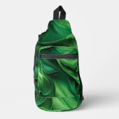 HELDERE GROENE ABSTRACTE KRULLEN SLING BAG (Voorkant)
