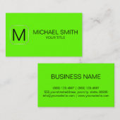 Heldere groene kleur achtergrond visitekaartje (Voorkant / Achterkant)