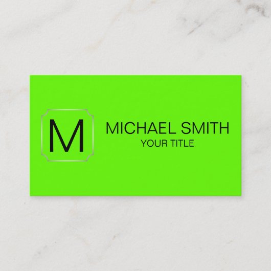 Heldere groene kleur achtergrond visitekaartje (Voorkant)