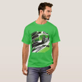 Heldere Groene Spier Auto Guy Turbo Sport Race Aut T-shirt (Voorkant volledig)