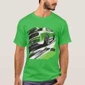 Heldere Groene Spier Auto Guy Turbo Sport Race Aut T-shirt (Voorkant)