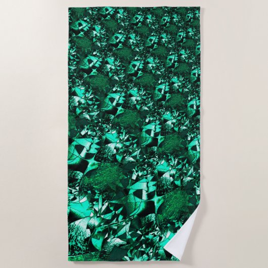 Heldere groene tinten en vergelijkbaar met reliëfk strandlaken (Voorkant)