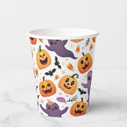 Heldere Halloween Paper Cups – Feestelijke Party C Papieren Bekers (Voorkant)