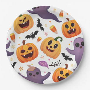 Heldere Halloween Papieren Borden – Leuk Ontwerp! Bordje