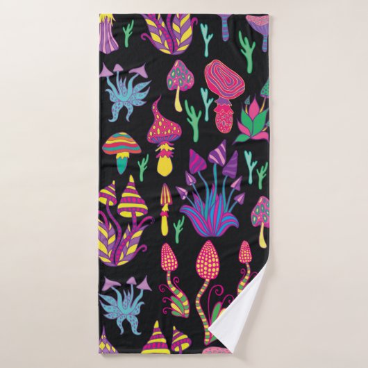 Heldere, hallucinogene, decoratieve, fantastische  badhanddoek (Badhanddoek)