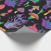 Heldere, hallucinogene, decoratieve, fantastische  cadeaupapier (Hoek)