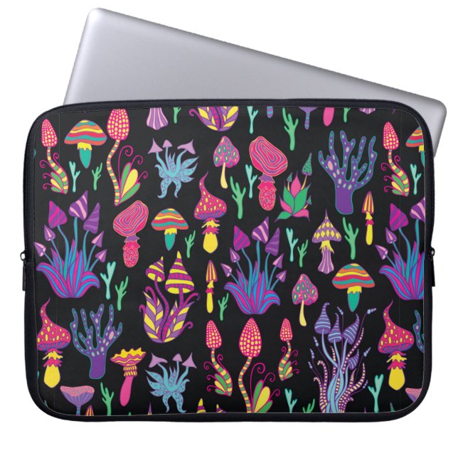 Heldere, hallucinogene, decoratieve, fantastische  laptop sleeve (Voorkant)