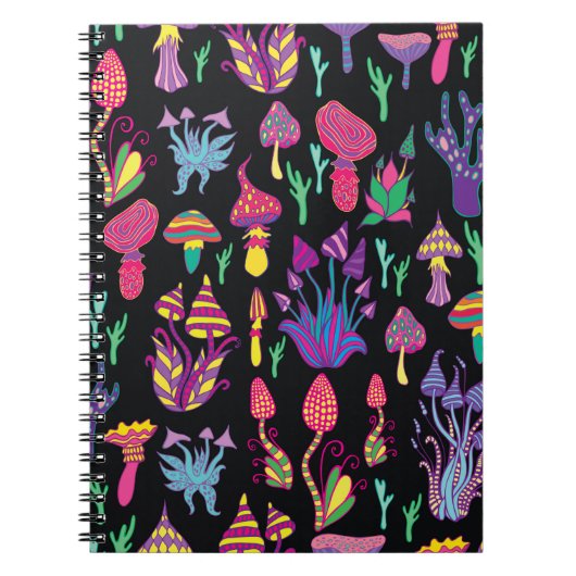 Heldere, hallucinogene, decoratieve, fantastische notitieboek (Voorkant)