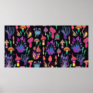 Heldere, hallucinogene, decoratieve, fantastische  poster