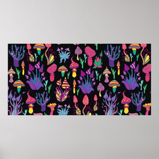 Heldere, hallucinogene, decoratieve, fantastische  poster (Voorkant)