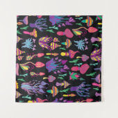 Heldere, hallucinogene, decoratieve, fantastische  wandkleed (Voorkant (horizontaal))