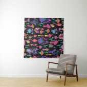 Heldere, hallucinogene, decoratieve, fantastische  wandkleed (In Situ (horizontaal))