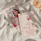 Heldere Hand Getrokken Boog 21e Foto Verjaardagsfe Kaart