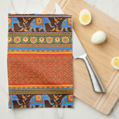 Heldere handdoeken voor de keuken van olifanten (Quarter Fold)