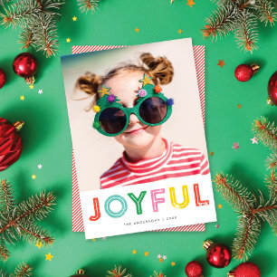 Heldere, Happy en Joyful Holiday-fotokaart Feestdagenkaart